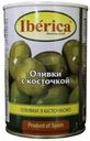 Оливки зеленые Iberica с косточкой в рассоле, 300 г