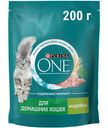 Сухой корм Purina One для домашних кошек с индейкой, 200г