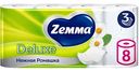 Туалетная бумага Zemma Deluxe Нежная ромашка 3 слоя, 8рулонов