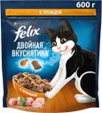 Корм сухой для взрослых кошек FELIX Двойная вкуснятина с птицей, 600г