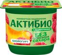 Йогурт АКТИБИО с персиком и малиной, без сахара 3% без змж, 130г