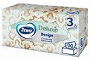 Салфетки бумажные косметические Zewa Deluxe Design в ассортименте 3 слоя, 90 шт.