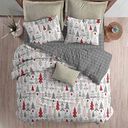 Комплект постельного белья 1,5-спальный Bravo Ёлочки поплин цвет: серый/белый/красный, 4предметов