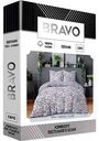 Комплект постельного белья евро Bravo Лилак поплин цвет: серый/сиреневый/приглушенный коралловый, 4 предмета