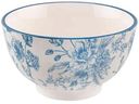 Салатник керамический Цветы в форме чаши цвет: бежевый/светло-синий 600 мл, 14 см