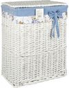 Корзина для белья плетёная с подкладкой, цвет: белый, 45х34х56 см