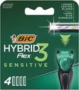 Кассеты сменные для бритвы BIC Флекс Гибрид 3 Сенситив, 4шт