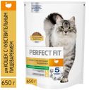 Корм д/кошек Perfect Fit с чувствительным пищеварением индей