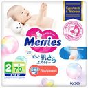 Подгузники Merries для детей 4-8кг размер S, 70шт
