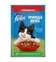 Влажный корм для взрослых кошек "Природа вкуса", FELIX, с говядиной, 75 г