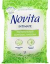 Влажные салфетки для интимной гигиены Novita Intimate с растительным комплексом Amiderm, 15 шт.