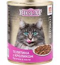 Корм для стерилизованных кошек Зоогурман Big Cat Телятина с кроликом кусочки в желе, 350 г