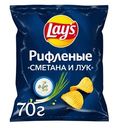 Чипсы Lay's рифленые Сметана и лук, 70г