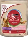 Корм сухой Purina One с лососем и рисом для собак для чувствительной кожи 600г
