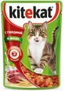 Влажный корм для кошек Kitekat с сочными кусочками говядины в желе, 85 г