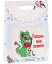 Полотенце махровое Dinosti Home Textiles Дракон - Позвони мне цвет: белый/зелёный, 40×70 см