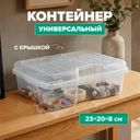 Контейнер универсальный с крышкой, 23х20х8 см