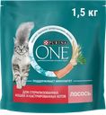 Корм сухой для взрослых кошек PURINA ONE для стерилизованных и кастрированных, с высоким содержанием лосося и пшеницей