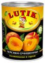 Персики LUTIK очищенные половинкам в сиропе, 850 мл