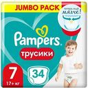 Подгузники-трусики Pampers 7 (17+ кг), 34шт.