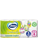 Бумага туалетная Zewa Deluxe Ромашка 3 слоя, 8шт