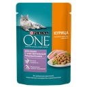 Корм для кошек PURINA® ONE чувствительное пищеварение курица-морковь, 75г