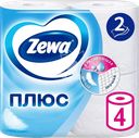 Бумага туалетная ZEWA Plus 2-слоя белая, 4шт