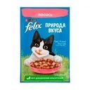 Влажный корм для взрослых кошек "Природа вкуса", FELIX, с лососем, 75 г