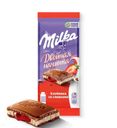 Шоколад Milka Клубника со сливками молочный 80г