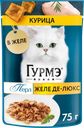 Корм влажный для взрослых кошек ГУРМЭ Желе Де-Люкс с курицей, 75г