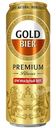 Пиво Gold Bier Premium светлое пастеризованное 4,8%, 430мл