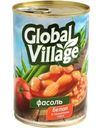 Фасоль Global Village белая в томатном соусе 400г