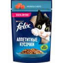 Felix Аппетитные кусочки. Корм консервированный полнорационный для взрослых кошек, с форелью в желе, 75 г