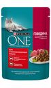 Влажный корм, Purina One, с говядиной и морковью, 75 г