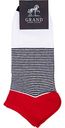 Носки мужские Grand короткие с полосками цвет: красный/чёрный/белый, 44-45 р-р