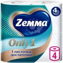 Туалетная бумага Zemma Only1 без аромата 4 слоя, 4шт