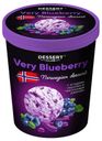 Мороженое пломбир Dessert Club Very Blueberry ванильное с ягодами черники и черничным джемом 12%, 450 г