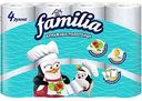 Бумажные полотенца Familia с тиснением белые 2 слоя, 4 рулона