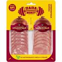 Колбаса Папа Может мраморная и балыковая варёно-копчёная, 90г