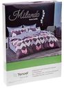 Комплект постельного белья 2-спальный Milando Стрелки тенсель цвет: розовый/серо-коричневый/серо-голубой, 4 предмета