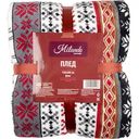 Плед флисовый Milando со скандинавским орнаментом цвет: красный/чёрный/белый, 150×200см