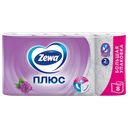 Туалетная бумага ЗЕВА, Сирень, 2-слойная, 8 рулонов 