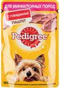 Корм для собак миниатюрных пород паштет Pedigree с говядиной, 80 г