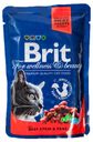 Корм Brit Premium для кошек, рагу из говядины и горошком, 100 г