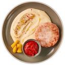 Биточек куриный с соусом из болгарского перца и картофельным пюре Перекрёсток Select, 250г