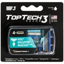 Кассеты для бритья Toptech Razor 3 сменные, 4шт