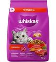 Корм сухой Whiskas Вкусные подушечки с нежным паштетом Аппетитный обед с говядиной для взрослых кошек 1.3кг