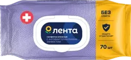 Салфетки влажные ЛЕНТА антибактериальные