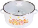 Кастрюля HOMECLUB Enamel, деколь, в ассортименте, 4.8л