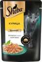 Корм консервированный для взрослых кошек SHEBA ломтики в соусе с курицей, 75г